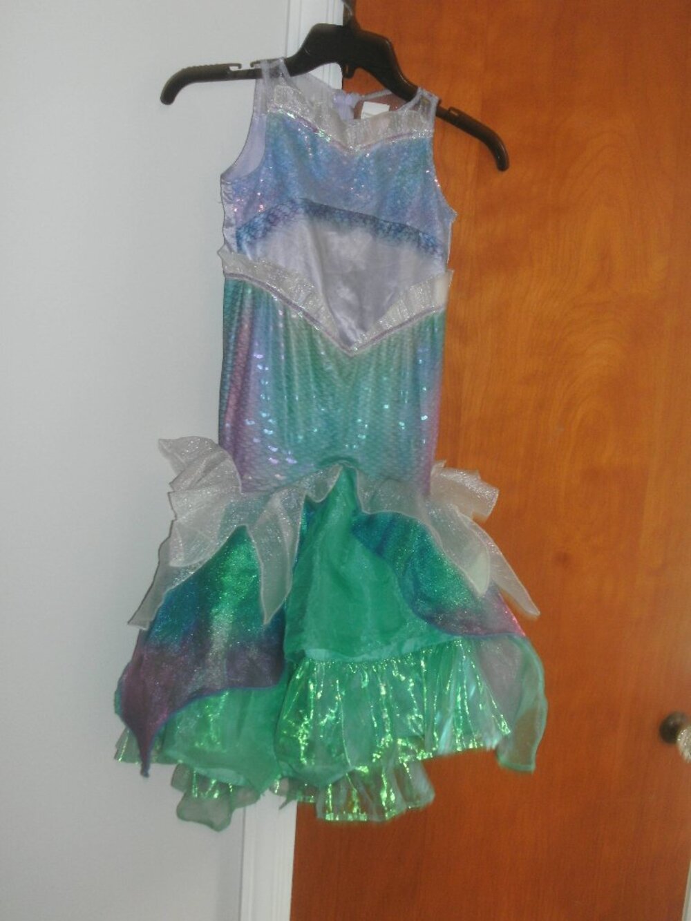 Deluxe Disney Little Mermaid Dress Up Cosplay One Piece Outfit Costume ~ XS 3/4
